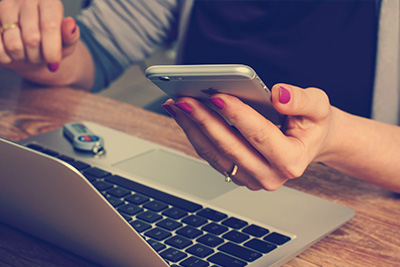 Woman looking at phone